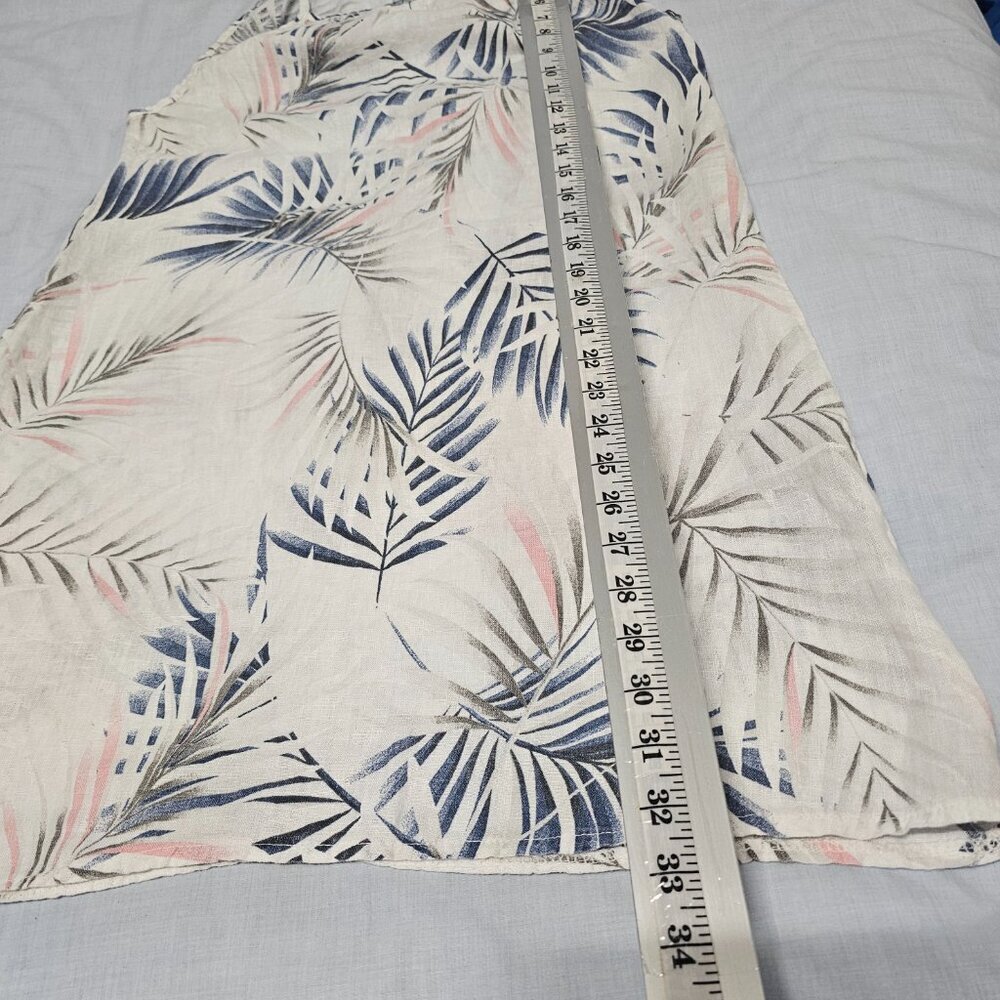 Lungo L'arno Tropical Sun Dress Women Size M White Linen - Picture 8 of 14